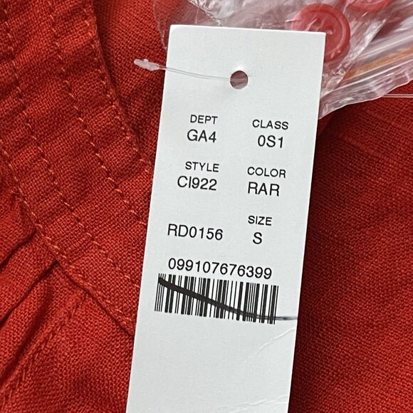 J.CREW Cabana Mini Dress in Linen Size Small Red NEW Beach Preppy Casual CI922 - Picture 8 of 16